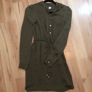 MK silk dress in olive